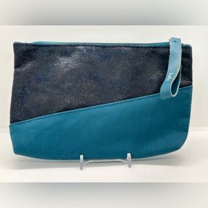 NEW Teal Blue & Black Makeup Bag